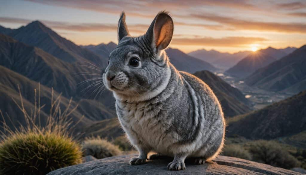 Chinchilla à queue courte sur un fond naturel