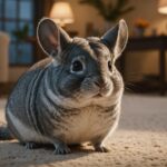 Chinchilla petit rongeur aux grandes oreilles joue
