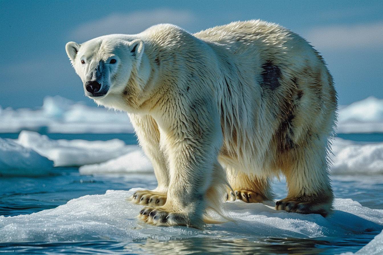 ours polaires dans un environnement en danger
ours polaires sur la glace en péril climatique